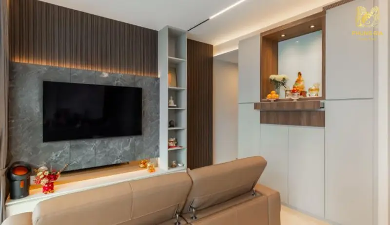 Bàn thờ nên đặt ở vị trí cao ráo, yên tĩnh, có điểm tựa vững chắc để giữ ổn định phúc khí trong nhà