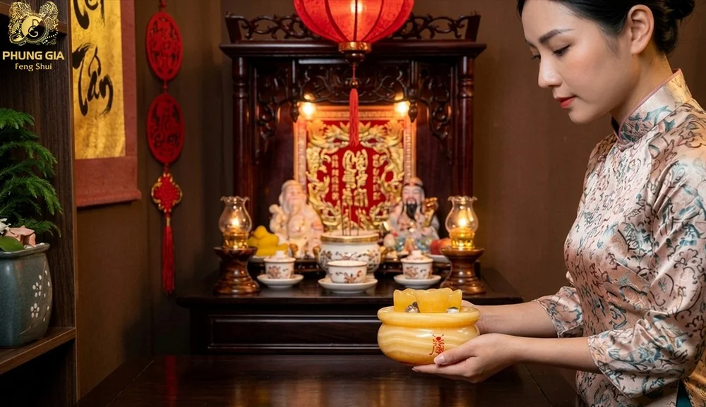 Ai nên đặt Bát Tụ Bảo trên bàn thờ Thần Tài