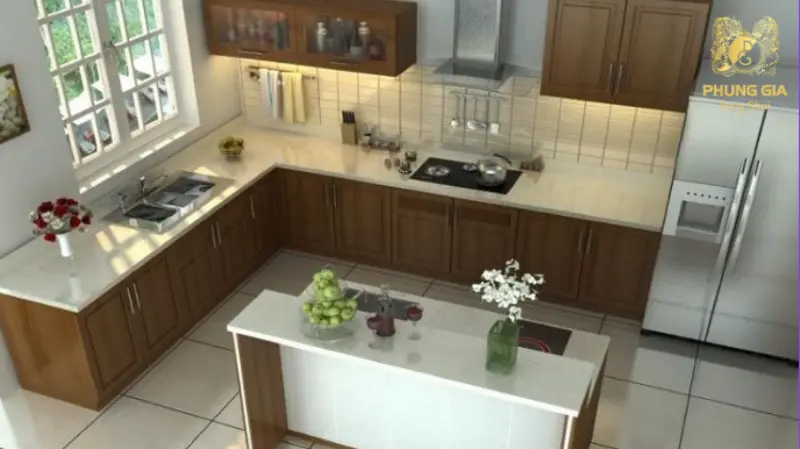 Căn bếp sạch sẽ, gọn gàng và hài hòa ngũ hành giúp duy trì sinh khí, hạn chế hao hụt tài chính và nuôi dưỡng sự đủ đầy cho gia đình