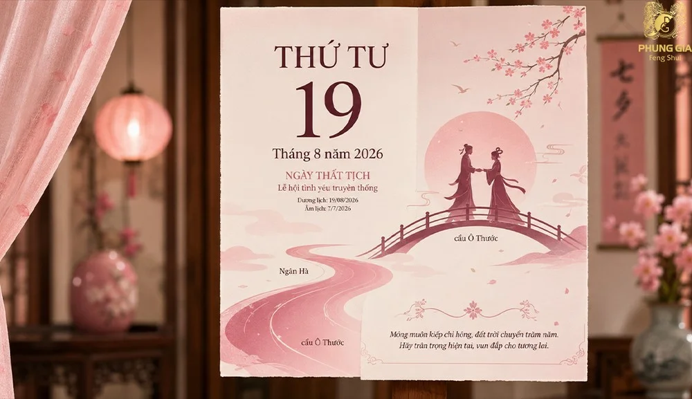 Ngày Thất Tịch 2026 rơi vào mùng 7 tháng 7 âm lịch, ngày 19/8/2026