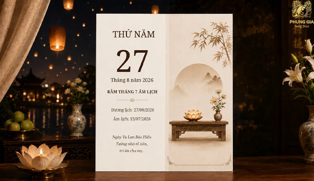 Rằm tháng 7 âm lịch 2026 rơi vào ngày 27/8/2026