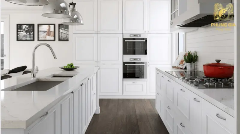 Nên sơn tường nhà bếp bằng màu trắng