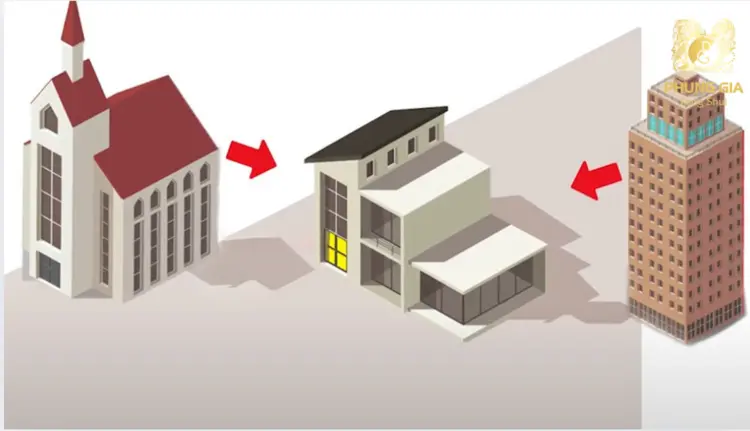 Mái nhọn chĩa vào nhà được xem là thế phạm