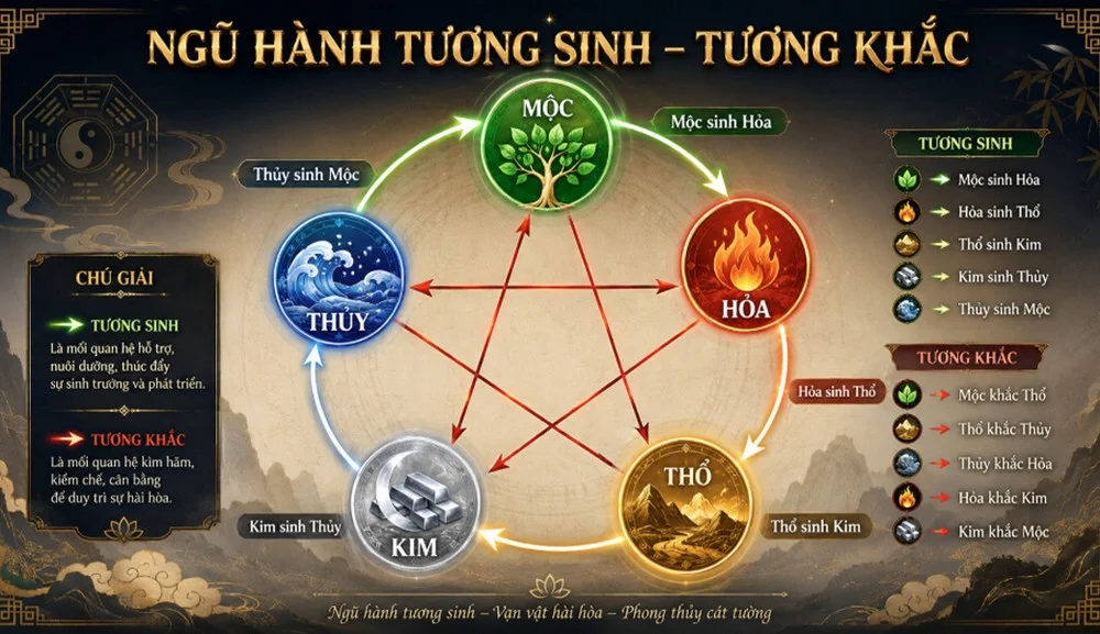 Quan niệm dân gian về màu sắc theo ngũ hành bản mệnh