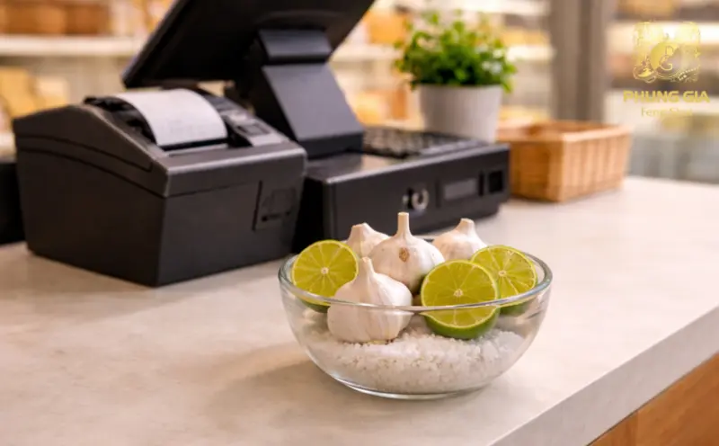 Tỏi - chanh - muối được dân gian quan niệm rằng có thể thu hút tài lộc