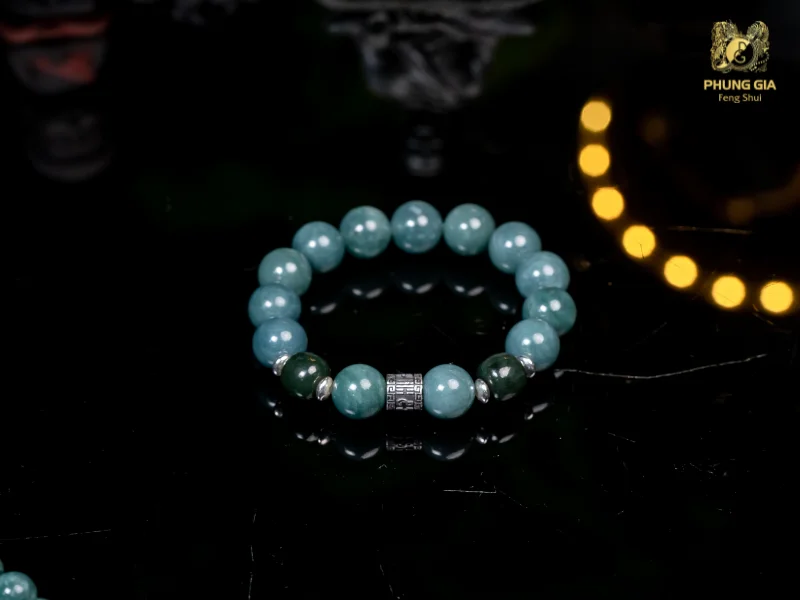 Vòng tay Tam Tai Lam Ngọc - Hóa giải vận hạn năm Tam Tai cho 3 tuổi Hợi - Mão - Mùi