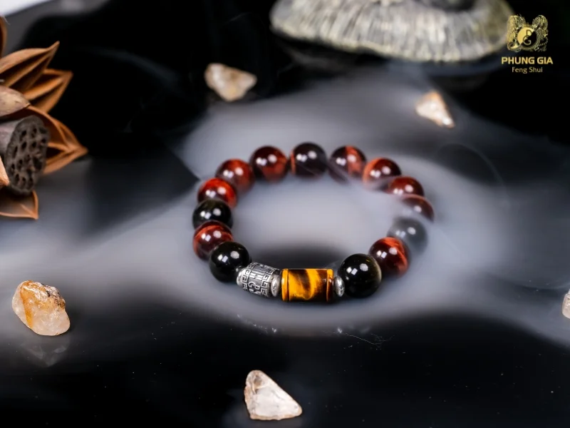 Vòng Tay Thái Tuế Mắt Hổ Đỏ Nâu
