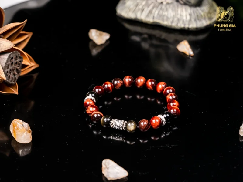 Vòng Tay Thái Tuế Mắt Hổ Đỏ Nâu