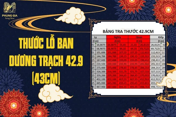 Thước Lỗ Ban Dương Trạch 42,9 cm (43CM)