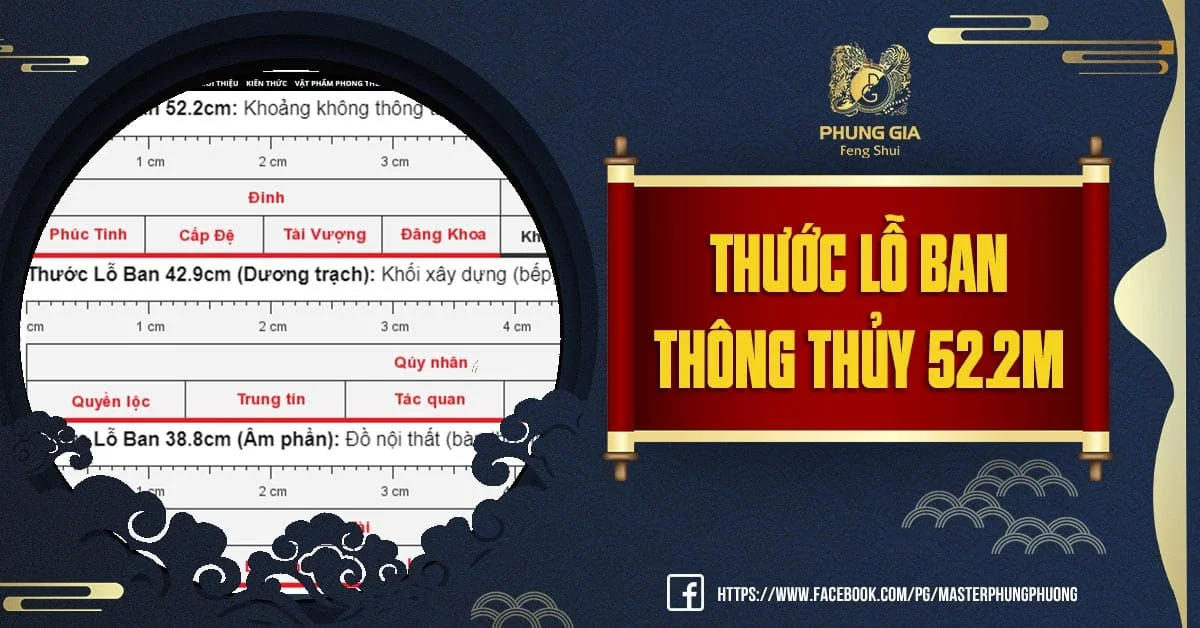 Cách Sử Dụng Thước Lỗ Ban Thông Thủy 52,2 cm dùng đo các kích thước thông thủy cửa sổ, cửa