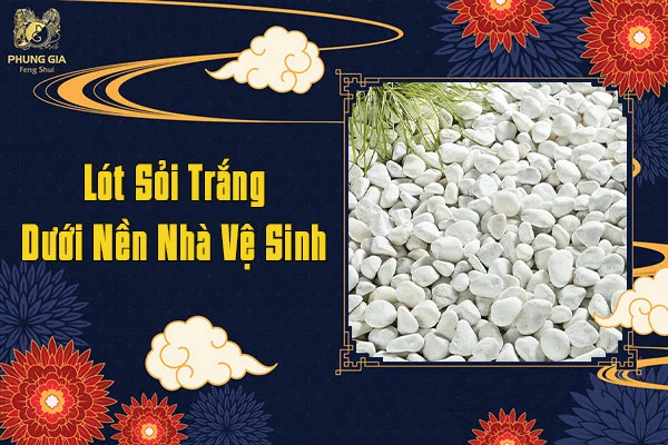 Lót sỏi trắng dưới nền nhà vệ sinh
