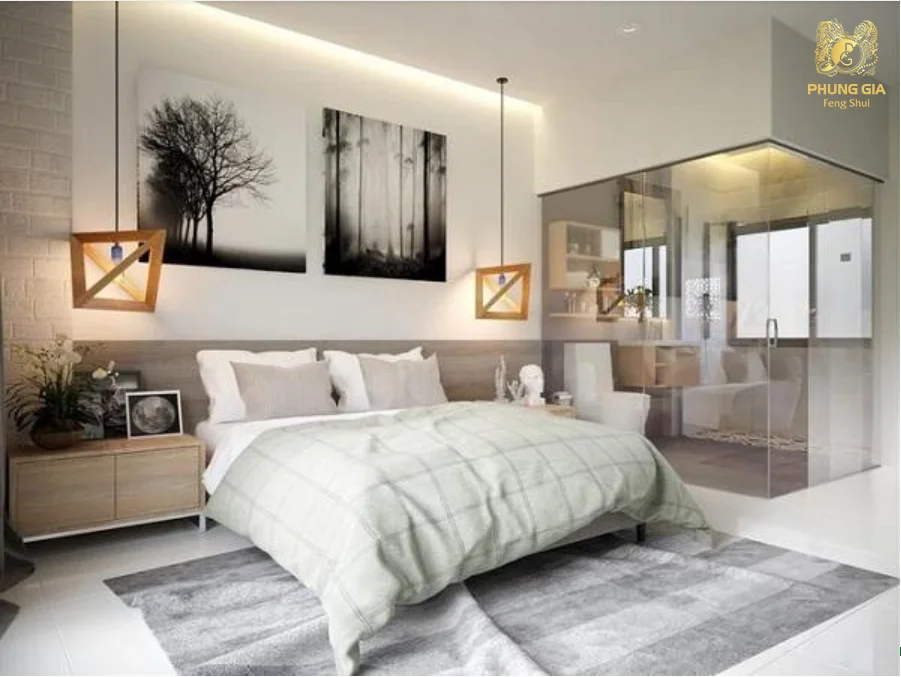 Mẫu phòng ngủ 10m2 tích hợp nhà vệ sinh